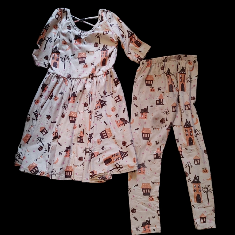 Dot Dot Smile girls size 7 dress and leggings